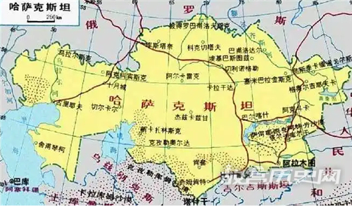 哈萨克斯坦地理位置